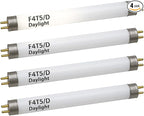 OHLECTRIC F4T5/D Linear Fluorescent Tube 6-Inch (4-Pack) T5 4W Straight Bulbs Daylight Camping Lantern Bulb Linear Bulbs, High Output Under Cabinet Bulb, G5 Base 6500K