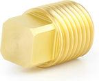 GASHER 15PCS Brass Fitting 1/4" NPT Male Brass Plug Pipe Fitting, Square Head Plug