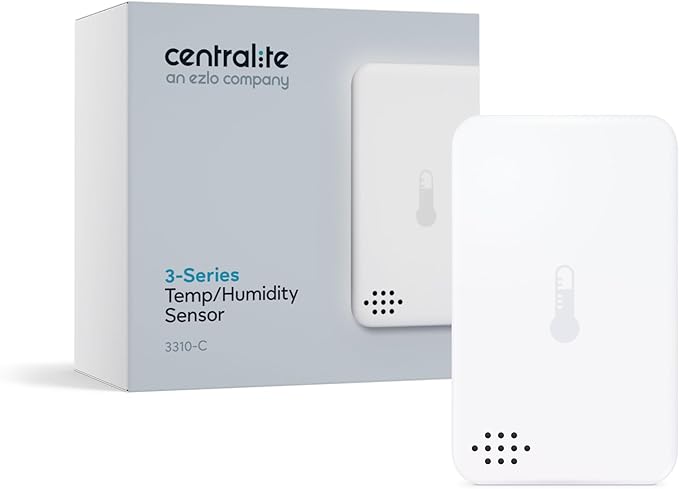 Zigbee Temperature & Humidity Sensor by Ezlo – Monitors Temperature and Humidity Levels Across Your Home – Ideal for Bedrooms, Living Rooms, and Nurseries. Works with Alexa and Zigbee Hubs