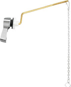 jamini Universal Side Mount Toilet Handle Kit - Durable Brass Lever with Chrome Finish, Adjustable Arm & Stainless Steel Flapper Chain for Most Toilets