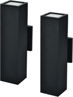 Dawn to Dusk Outdoor Light Fixtures Wall Mount 2 Pack, LED Modern Up Down Lighting Outdoor Wall Sconce Lights 2700k, 13" Black Outside exterior lights for House Porch Garage,IP65,UL Listed (Black)