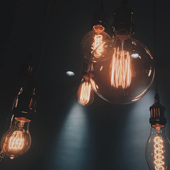 G25(G80) Globe Bulb Edison Light Bulbs, 60W Retro Incandescent Bulb, E26 Medium Base, 240 Lumens 2100K Warm White, Dimmable Home Light-4Pack