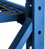 Heavy Duty Member Mark 4-Shelf Industrial Storage Rack, 77" W x 24" D x 72" H (Blue, 1 Pack)