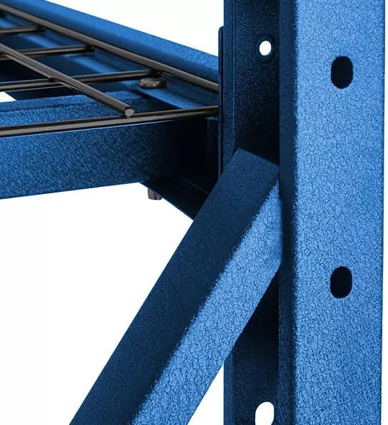Heavy Duty Member Mark 4-Shelf Industrial Storage Rack, 77" W x 24" D x 72" H (Blue, 2 Pack)