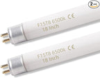 2 Pack 15W 18 Inch T8 6500K Fluorescent Linear Tube Bulb F15T8/WW G13 Base
