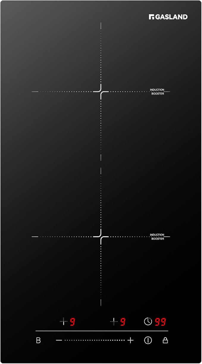 GASLAND Induction Cooktop 2 Burner, 3500W Built-in Induction Stovetop with Booster and Timer, 240V Electric Stove, 9 Power Levels, Slide Touch Control, Child Safety Lock