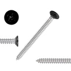 QISHENG Black Head 100 PCS #4x1/4(0.25 inch) Stainless Steel Phillips Flat Head Wood Screws,Stainless Steel 18-8 A2(304) Screw