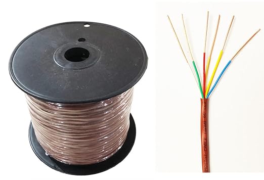 18/6 250ft Thermostat Doorbell HAVC Heating Control Cable Wire, 100% Solid Copper Conductors CL2 ETL Listed, UV Resistant RoHS for Indoor/Outdoor Low Voltage Applications Use,Brown