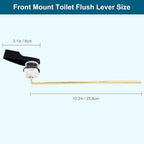 Black Metal Toilet Handle Replacement Kit, Universal Front Mount Fit Compatible with American Standard/Mansfield/Gerber/TOTO/Kohler Toilet, Toilet Tank Flusher Lever with Flapper Chain, Matte Black