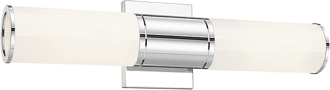 Bathroom Light Fixtures, 2-Light Vanity Lights for Mirror with Milk Glass Shade, Chrome Up and Down Wall Sconces for Bathroom Bedroom Hallway, VL834-CH-ML