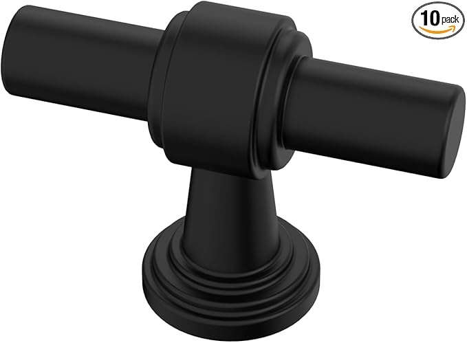 Alzassbg 10 Pack Matt Black Cabinet Knobs, 1.9 Inch(49mm) Cabinet Handles Kitchen Hardware Straight Bar for Cabinets and Drawer AL3505MB