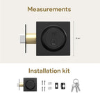 Mega Handles - SUANA Deadbolt I Entrance Lock - Heavy Duty Square Locking Deadbolt for Left or Right-Handed Doors - Interior/Exterior - Matte Black