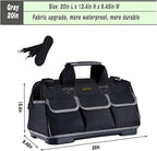 FASTECH 20-inch Wide Mouth Tool Bag with Water Proof Molded Base, Waterproof Tool Organizer Bag for Men with Adjustable Shoulder Strap (20INCH)