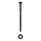 5/16 x 5 (50 Pack) Lag Screw Kit, 50 Screws and 50 Washers, Ceramic Black Ruspert Coating for Exterior Use, Meets ASTM A307 and ASME B18.2.1, Industrial/Commerical Grade by Makers Bolt