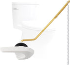 Universal Metal Side Mount Toilet Handle Replacement Kit Compatible with Kohler K-GP30324-CP/Glacier Bay Toilet with 1pc Flapper Chain, Toilet Flusher Lever, White