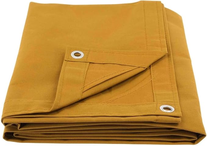 Mytee Products 20' x 30' Tan 12oz Canvas Tarp with Grommets - Water Resistant - 21 Mile Heavy Duty Canvas Tarps - Multipurpose Tarpaulin Cover for Canopy Tent, Roof, Camping, Semi Trucks & Cargo