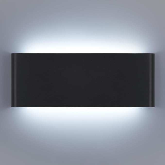 11"Modern LED vanity light,15W Dimmable 5 CCT (3000K-6500K) Adjustable Wall Lamp,Up and Down Wall Lighting,Indoor Wall Sconce for Bedroom,Staircase,Hallway,Dressing Table, 1Pack（Black）