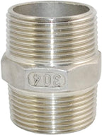 1-1/4" x 1-1/4" NPT Male Threaded Hex Nipple,Stainless Steel 304 Quick Coupler Pipe Fitting