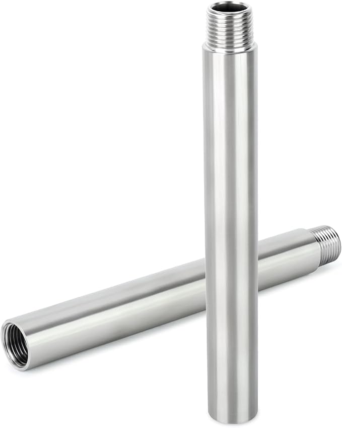 TAISHER 2PCS Stainless Steel Pipe Fittings, 3/4" NPT Male x 3/4" NPT Female Threaded, 8" Length Nipple Cast Pipe