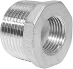 Joywayus Stainless Steel Hex Head Bushing Reducer Pipe Fitting 1 NPT Male × 1/2 NPT Female (Pack of 2)