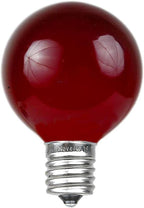 Novelty Lights Incandescent G50 Globe Replacement Bulbs - Outdoor Individual Bulbs for Events, Holiday Parties, Patios, and More - E17/C9 Intermediate Base, 7 Watt Lights (Red, 25 Pack)