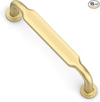 Alzassbg 10 Pack Matte Gold Cabinet Handles, 3-3/4 Inch(96mm) Hole Centers Arch Modern Cabinet Pulls Kitchen Hardware for Cabinets AL3503MGP