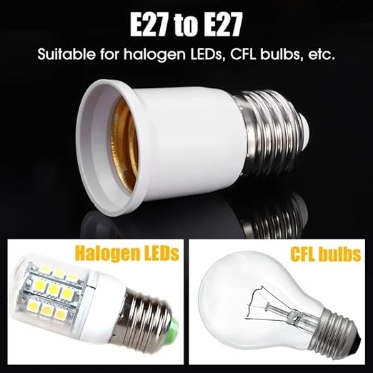 E26 to E26 Socket Extender, 3CM/1.2IN Socket Extension, Lamp Bulb Socket Extension, Lamp Holder Adapter165℃ Heat-Resistant No Fire Hazard, Standard Light Bulb Base Extensio (5)