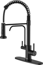 APPASO Black Kitchen Faucet with Drinking Water Faucet, 3 in 1 Pull Down Faucet with Purfied Water Faucet, Single-Handle High Arc Kitchen Water Filter Faucet, Matte Black (Without Filtration Device)