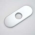 6 Inch Faucet Deck Plate for Bathroom Sink - Universal Fit for 1 Hole or 3 Hole 4 Inch Centerset Basins - Escutcheon Faucet Plate - Stainless Steel Faucet Hole Cover(Chrome)