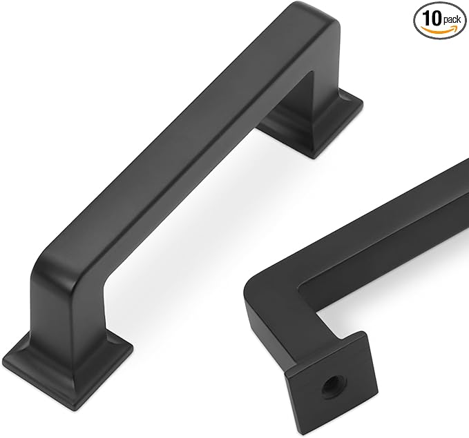 COTYKILEY 10 Pack 3 Inch(76mm) Matte Black Kitchen Cabinet Handles Cabinet Pulls Cabinet Door Handles Kitchen Cabinet Hardware Cupboard Drawer Pulls Dresser Handles