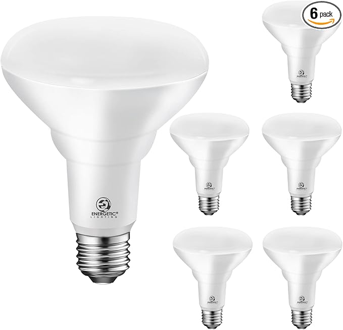 Energetic LED Flood Light Bulbs BR30, 65W Equivalent, Dimmable, Daylight 5000K, Indoor Flood Lights for Recessed Cans, 6 Pack