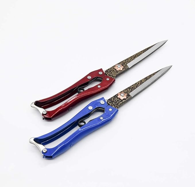 Grass Shear Sheep Shear Alpaca Shear - Coated Wear-Resistant Handle, Manganese Steel Double Blade, Strong Spring Suitable For Cattle And Sheep and Horse Hair Hand-Cut (Red 10.2 inches)