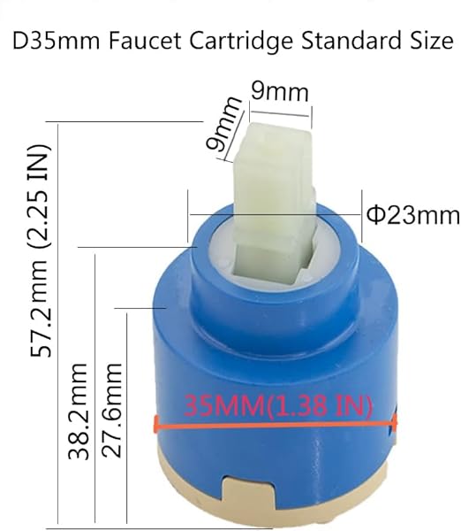 SEDAL Diameter 35mm Ceramic Faucet Cartridge Replacement for Single Handle Kitchen Basin Shower Faucet Part,Ceramic Disc Single Handle Faucet Cartridge Replacement 1.38 / 35mm Diameter (1Pack)