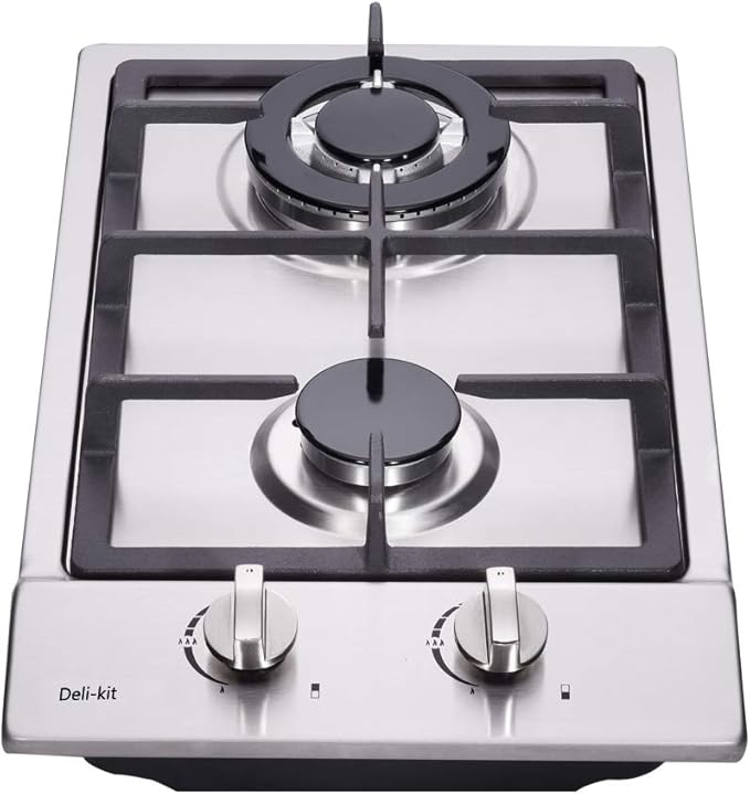 12 Inch Gas Cooktop With Dual Fuel Sealed 2 Burners - Stainless Steel Drop-In Hob DK223-A01 Cooker
