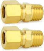ChillWaves Brass Compression Tube Fitting, 3/4" OD x 1/2" NPT Male Compression Union Connector(2-PACK)