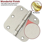 12 Pack Interior 3.5" Brushed Nickel Door Hinges for Doors 3 1/2 Inch Rounded 5/8" Noise Free Residential Standard Hinge for Study Spare/Play/Lounge/Bed Room,Walk-in Closet,DIY Table,Celler,Balcony