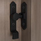 2 Packs 90 Degree Black Barn Door Lock, Flip Gate Latch with Handle, Heavy Sliding Door Latches, Door Security Sliding Latch Lock for Cabinets, Bathroom, Garden, Window, Garage