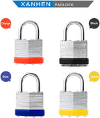 Keyed Alike Laminated Steel Padlocks with Normal Shackle for Sheds, Fences & Lockers (24-Pack)
