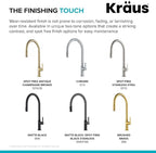 KRAUS Oletto High-Arc Single Handle Pull-Down Kitchen Faucet in Matte Black/Spot Free Black Stainless Steel, KPF-2821MBSFSB