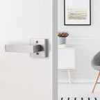 Gobrico Square Satin Nickel Door Levers One Side Dummy Inactive Door Handles for Interior Door Closets French Doors