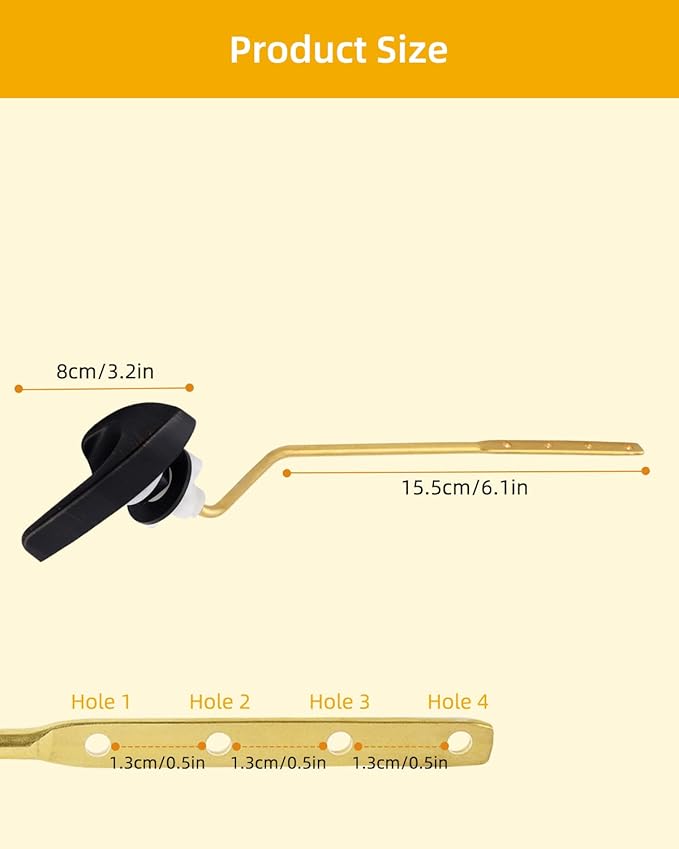 2 Pack Universal Brass Toilet Handle Replacement Kit, Side/Angle Mount Toilet Flush Handle Compatible with Kohler K-GP30324-CP/TOTO/American Standard, Stainless Steel Flapper Chain, Oil Rubbed Bronze