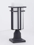 Outdoor Post Lights Waterproof Metal Frame with Milk White Frosted Glass Pier Mount Outdoor Lighting Fixtures(with 3-Inch Pier Mount Base) Pillar Light Post Lantern for Garden Backyard and Porch