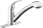 Dura Faucet DF-NMK852-CP RV Pull-Out Swivel Single Handle Kitchen Sink Faucet - One-Hole (Chrome)