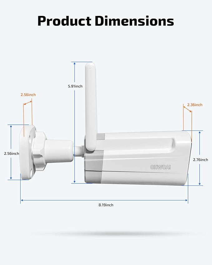 《100% Wire-Free》Wireless Outdoor Security Camera System, Solar Powered WiFi Cameras Systems with PIR Motion Detection, Home Video Surveillance DVR Kits