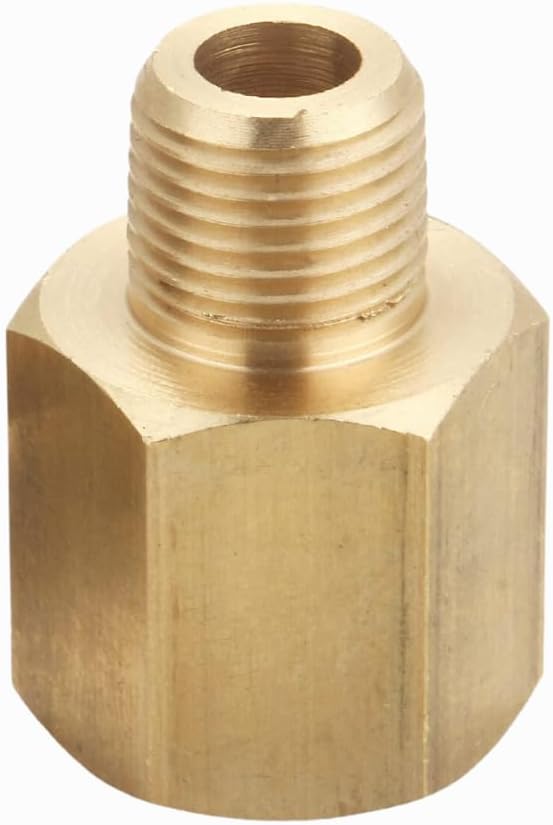 Brass Pipe Fitting, Adapter, 1/8 Inch NPT Male Pipe x 1/4 Inch NPT Female Pipe, Pack of 5