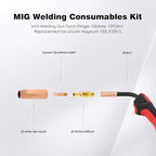 MIG Welding Gun Magnum 100L K530-5 Torch 100Amp 10ft Replacement for Lincoln Magnum 100L K530-5 with Female Spade Terminals