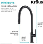KRAUS Oletto High-Arc Single Handle Pull-Down Kitchen Faucet in Matte Black, KPF-2821MB