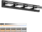 Ralbay 30inch Black Vanity Light for Bathroom with 5 Color Temperatures (3000K-6000K) Dimmable Metal Acrylic Modern LED Matte Black Bathroom Light Fixtures (4-Light)