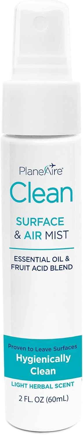 PlaneAire Clean | Travel Size Surface Cleaner and Air Freshener | All Purpose Cleaning Spray | Natural Odor Eliminator | Travel Cleaning Supplies | Room Spray | On the Go Essentials