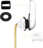 Toilet Handle Lever Flush Replacement Universal Toilet Handle Lever for American Standard/Mansfield Toilet, Front Mount Zinc Alloy Toilet Flush Handle with H2 Brass Arm